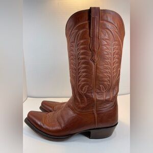 Lucchese Heritage Handmade 13” Leather Calf Boot Cognac Size 8.5 (W 10-10.5)